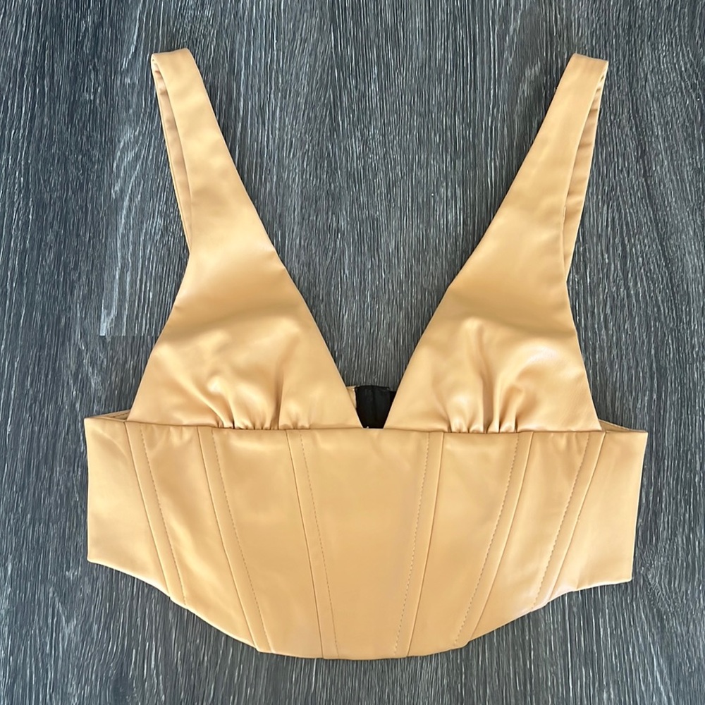 Faux Leather Corset